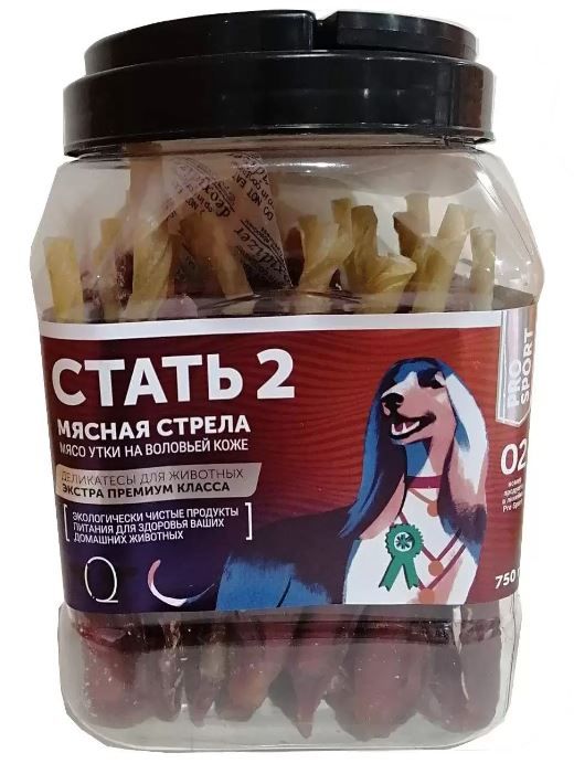 GreenQZin Стать-2 (Сушеное мясо утки на воловьей коже) 750 гр