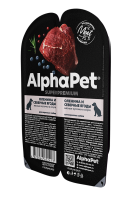 AlphaPet Superpremium. Оленина и северные ягоды мясные кусочки в соусе для взрослых собак