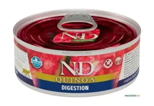 Консервированный влажный корм, Farmina N&D Quinoa, Н&Д для кошек с Киноа, для поддержки пищеварения Фармина 80 г