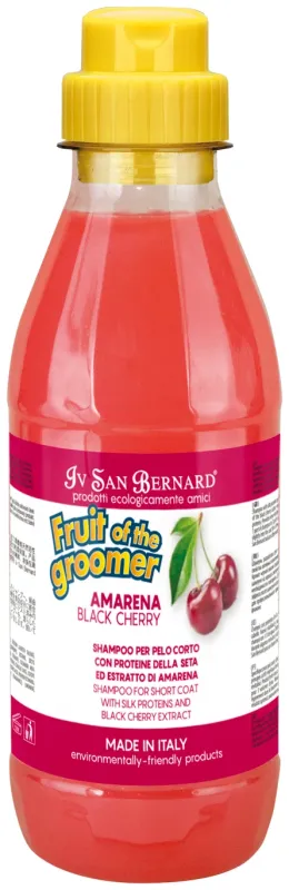 Iv San Bernard Fruit of the Groomer Black Cherry, Шампунь для кошек и собак с короткой шерстью с протеинами шелка