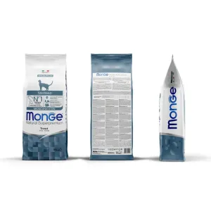 Monge Natural Superpremium Monoprotein Sterilised Trout — сухой корм для стерилизованных кошек с форелью, 10 кг