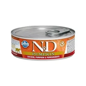 Консервированный влажный корм, Farmina N&D Pumpkin Cat, Н&Д для кошек с Тыквой, курица и гранат Фармина 70 г