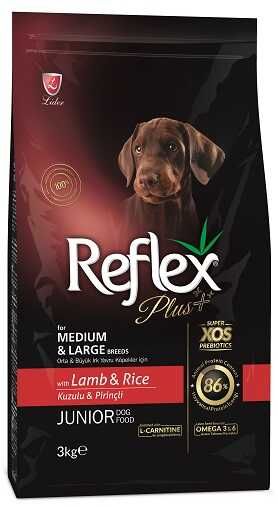 Reflex Plus Medium & Large Junior Lamb & Rice Сухой корм с ягненком для щенков средних и крупных пород с чувствительным пищеварением