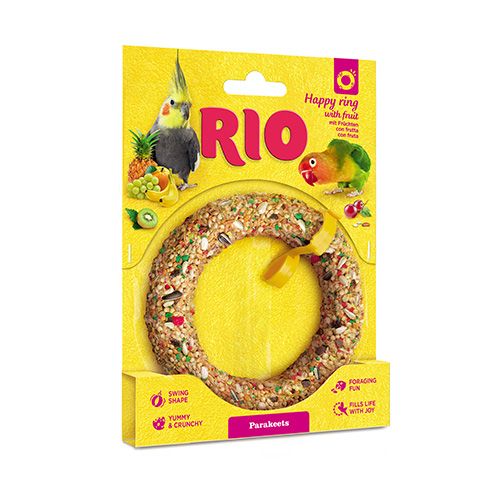 Rio Happy ring Parakeets Лакомство-игрушка Рио для средних попугаев Веселое колечко с фруктами