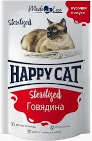 Happy cat Корм для стерилизованных кошек «Говядина»