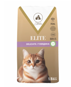 Сухой корм для кошек с чувствительным пищеварением Attila Elit говядина 1 кг