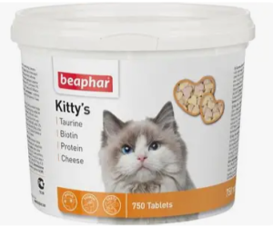 Витамины для кошек Таурин, биотин, протеин со вкусом сыра, 750 табл