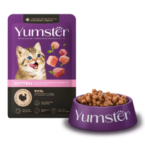 Влажный корм Yumster для котят Мясные кусочки с индейкой в соусе