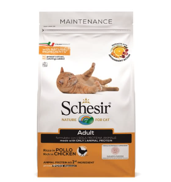 Сухой корм Schesir для взрослых кошек с курицей, 1,5 кг