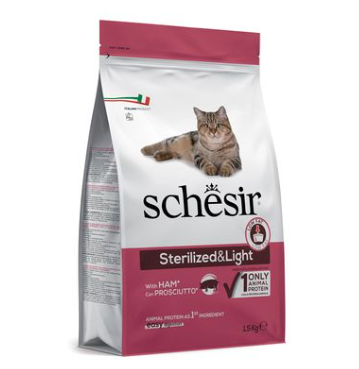 Сухой корм Schesir для стерилизованных кошек с ветчиной, 1,5 кг