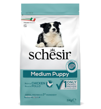 Сухой корм Schesir для щенков средних пород собак с курицей, 3 кг