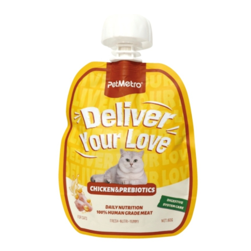 Кремовое лакомство для кошек с курицей и пребиотиками Deliver