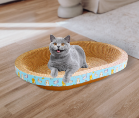 Когтеточка-лежанка картонная овальная средняя