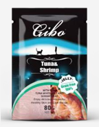 Gibo тунец с креветкой в желе, 80 гр