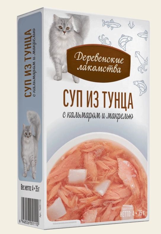 Суп из тунца с кальмаром и макрелью 4*35 г