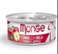 Monge Natural Fruits Tonno con Mela — влажный корм с тунцом и яблоком для кошек, 80 г