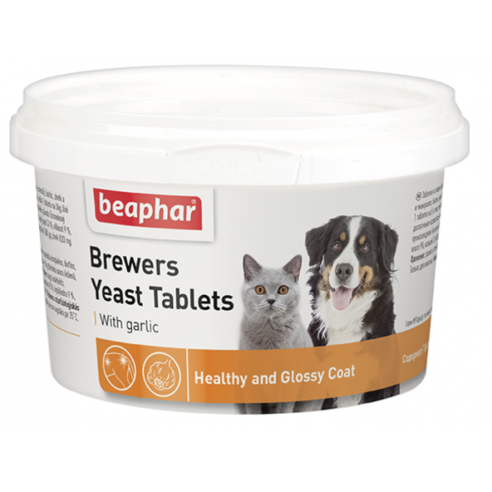 Beaphar Brewers yeast Tabs - Пивные дрожжи с чесноком для собак, 250 табл.