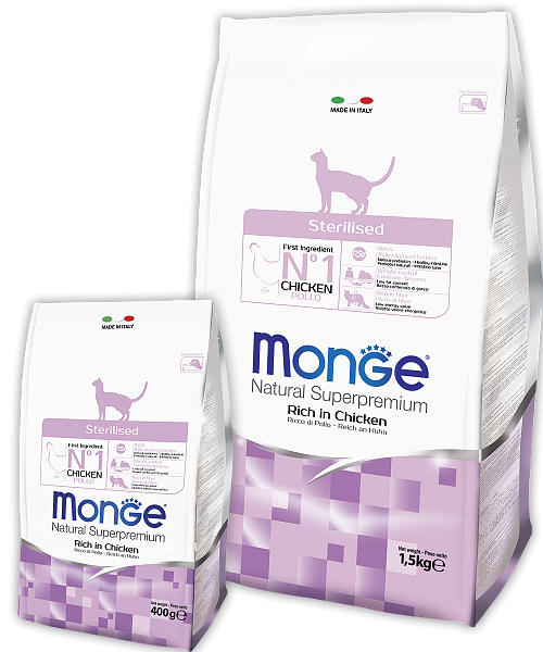 Monge Superpremium Cat Sterilised, для стерилизованых на курице