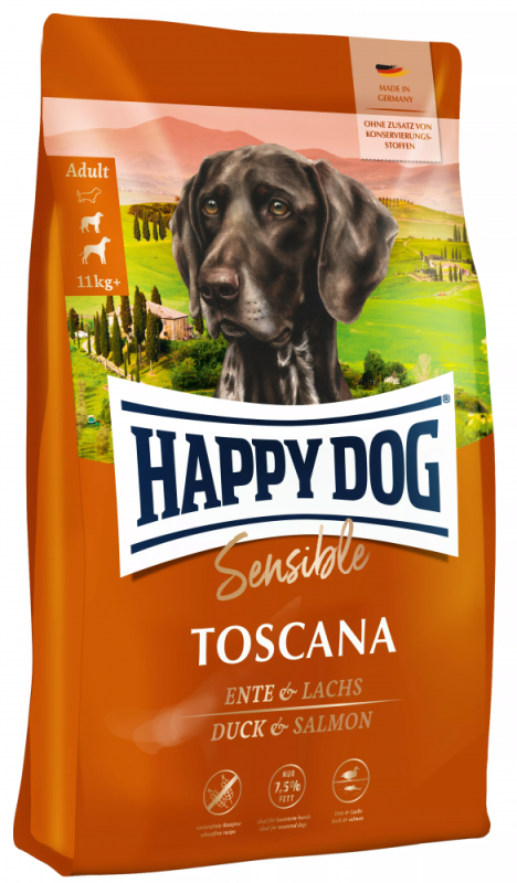 Happy Dog Sensible Toscana. Полноценный рацион с морской рыбой и уткой 2,8