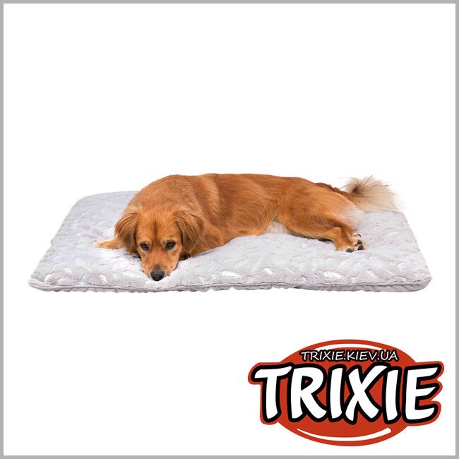 ™TRIXIE TX-37153 Лежак Trixie Feather Lying Mat плюш 100*70см серый/серебро