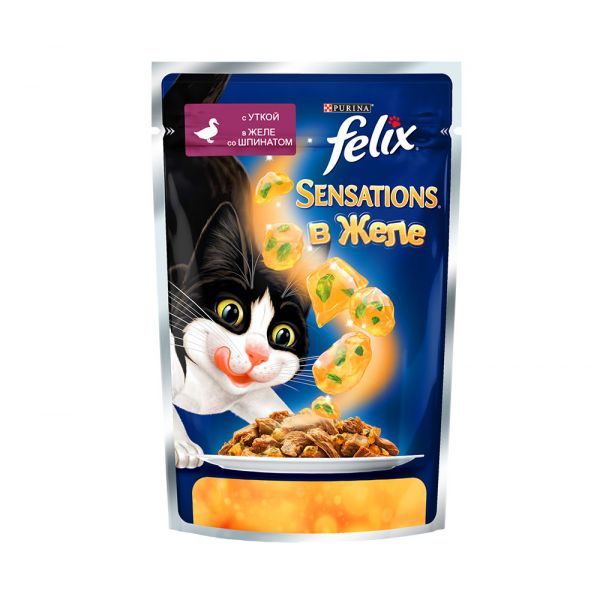 Felix Sensations (утка со шпинатом) в желе 85гр