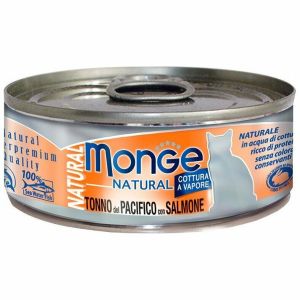 Monge Natural, tonno a pinne gialle con salmon, с тихоокеанским тунцом, с лососем