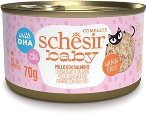 Schesir Цыпленок с лососем в бульоне, 70 гр 