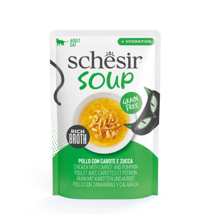 Schesir Soup с курицей, морковью и тыквой в 40 гр влажный корм