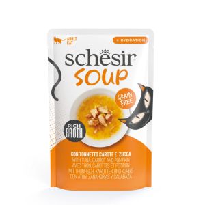 Schesir Soup с тунцом, морковью и тыквой в 40 гр влажный корм