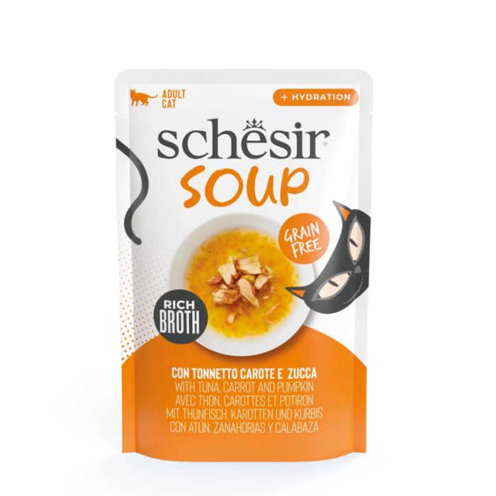 Schesir Soup с тунцом, морковью и тыквой в 40 гр влажный корм