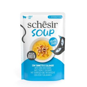 Schesir Soup с тунцом и кальмарами в 40 гр влажный корм