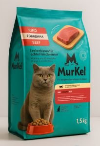 Сухой корм для взрослых кошек с говядиной