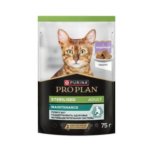 Pro Plan Sterilised, ПроПлан паштет пауч для стерилизованных кошек с индейкой